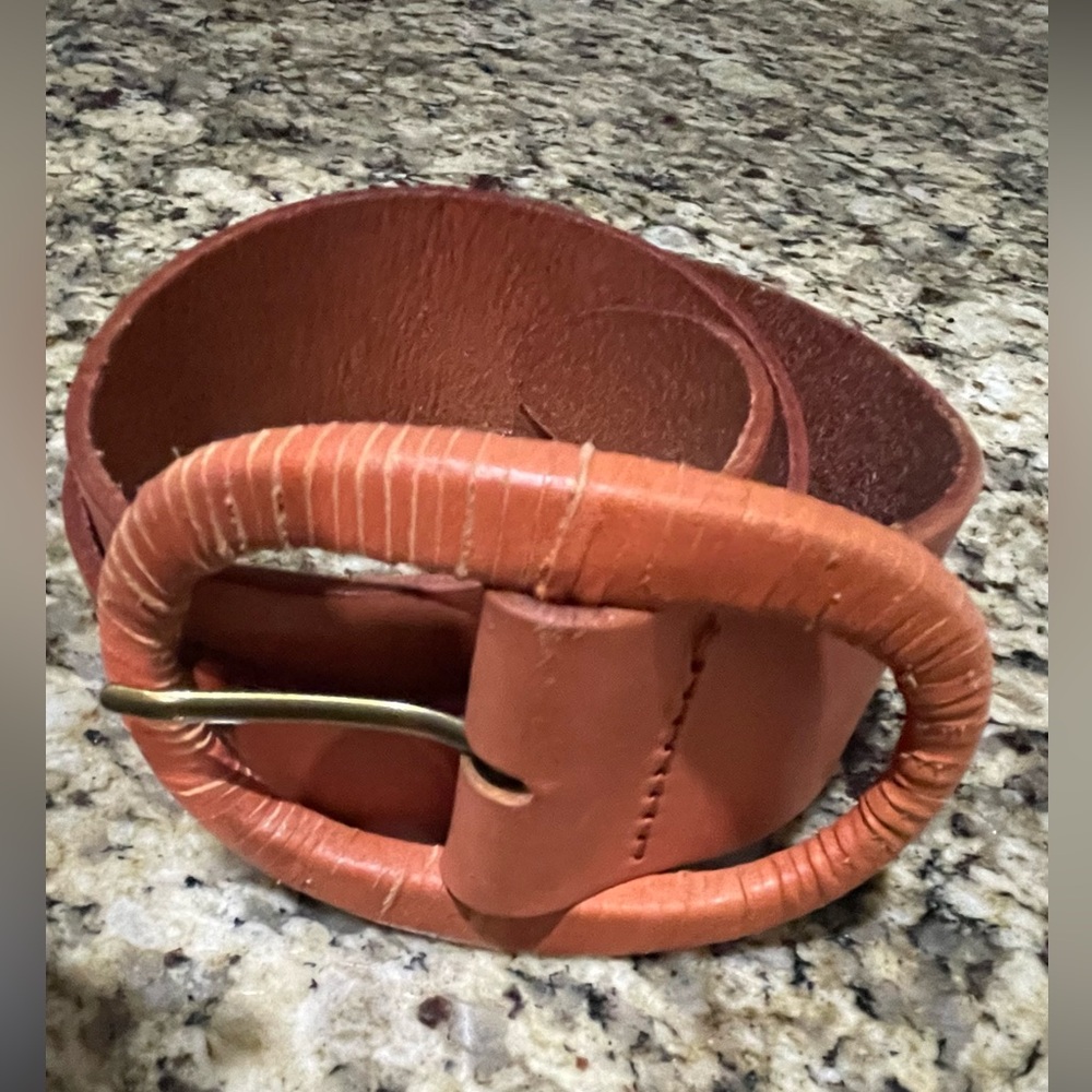 LinealPelle LP Real Leather Orange
 Oval Buckle Belt size S / Good Condition
